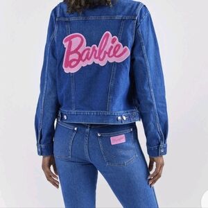 Wrangler x Barbie Denim Bootcut Denim Jeans Pink Patch 26 x 34 High Rise Long